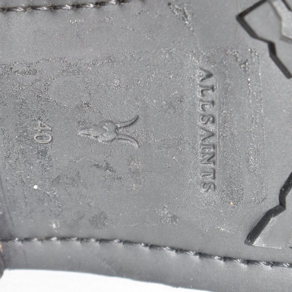 AllSaints Brigade 10 US Leather Lace Up Biker Boots Black Size 40 EU - Picture 10 of 10